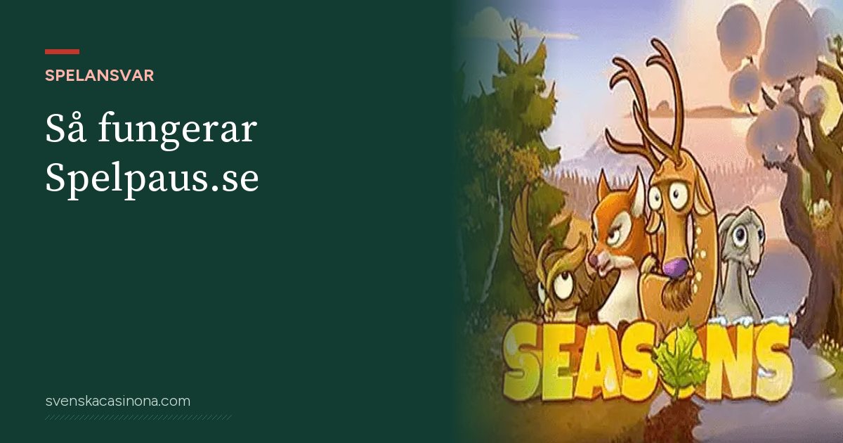 Illustration: Så fungerar Spelpaus.se – med skärmbild från spelautomaten Seasons